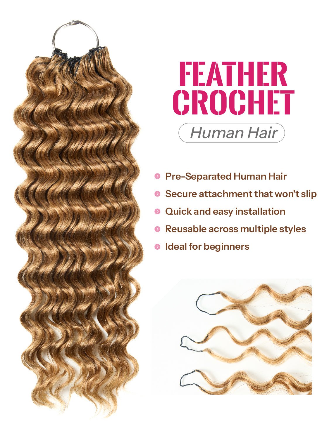 18" Newmiss Deep Wave Crochet Hair – Easy Installation Curly Human Hair for Protective Hairstyles - newmiss hair
