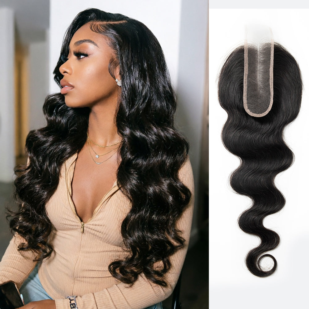 Body wave lace closure and matching hairstyle