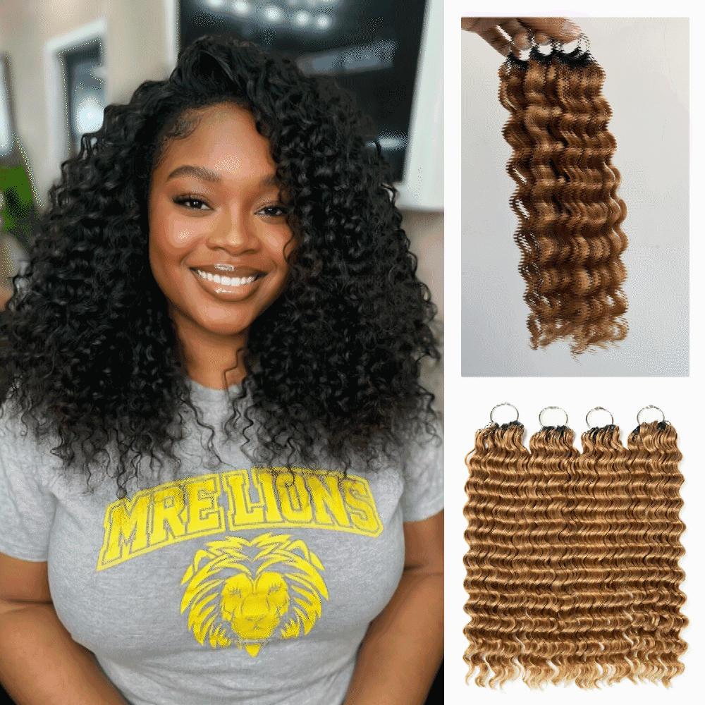 18" Newmiss Deep Wave Crochet Hair – Easy Installation Curly Human Hair for Protective Hairstyles