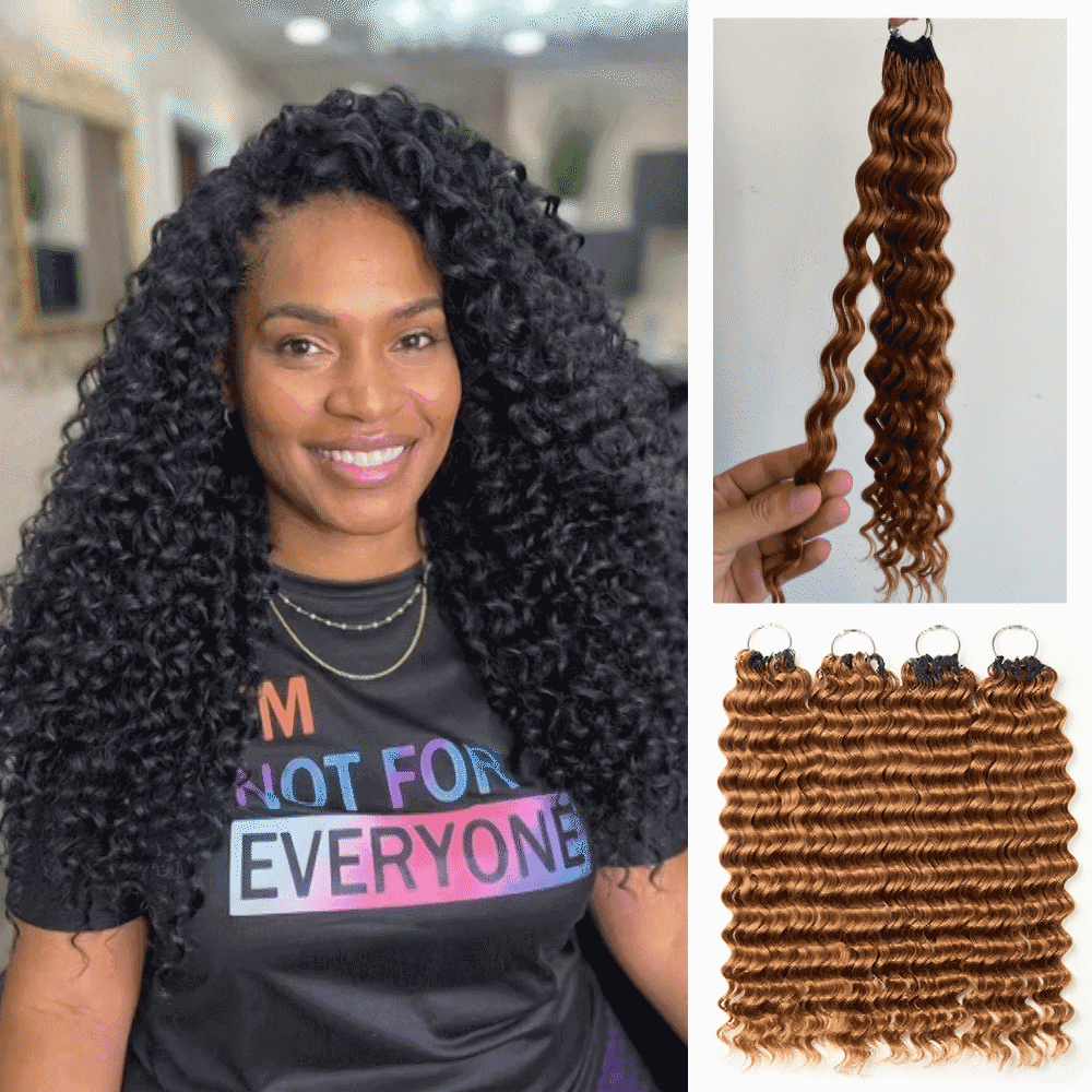Newmiss Deep Wave Crochet Hair Curly Braiding Hair Machine Made Feather Human Hair Extension For Black Women