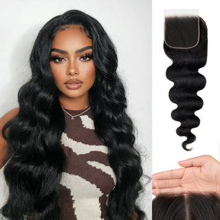 5×5 Skinlike Transparent Lace Closure Body Wave 100% Vietnamese Remy Human Hair Natural Color Deep parting