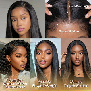 5×5 Skinlike Transparent Lace Closure Straight 100% Vietnamese Remy Human Hair Natural Color Deep parting