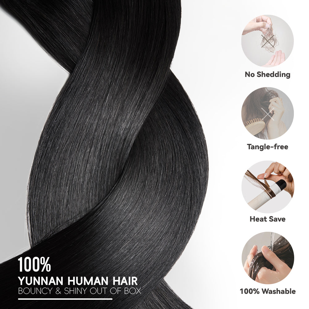 Lace Frontal Wig Virgin Human Hair Natural Black