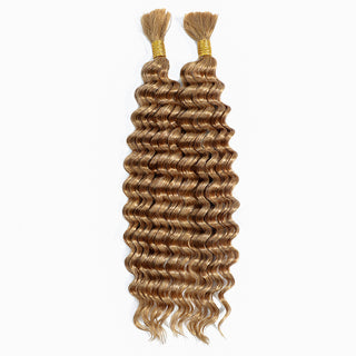 NEWMISS 18-inch Deep Wave bulk human hair, #27 Honey Blonde