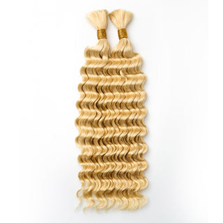 NEWMISS 18-inch Deep Wave bulk human hair, #613 Blonde