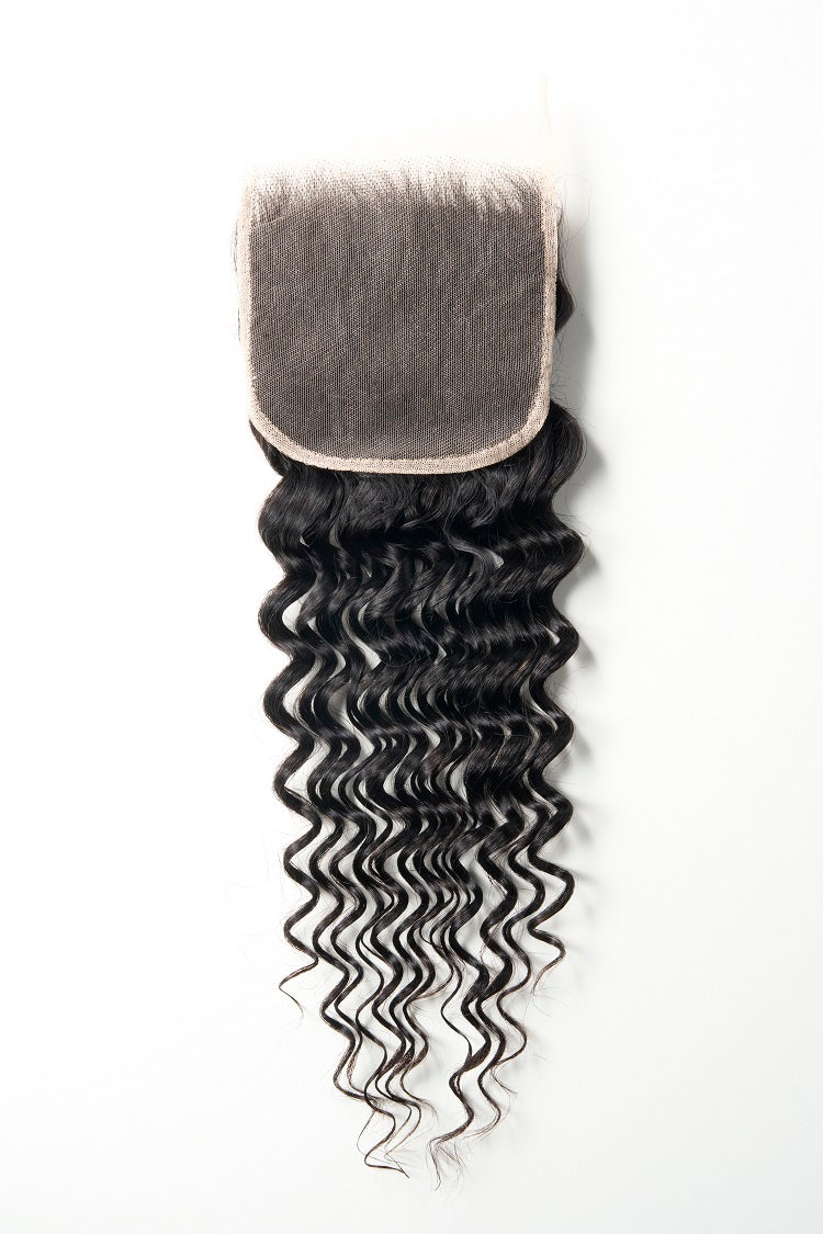 Newmiss Vietnamese Human Hair Deep Wave 5x5 Lace Closure Pre Plucked Natural Hairline