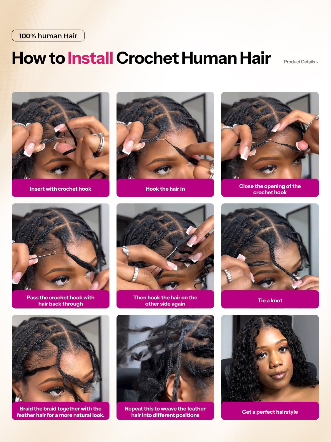 Newmiss 14" Deep Wave Crochet Human Hair - Machine Made Curly Braiding Hair for Black Women - newmiss hair