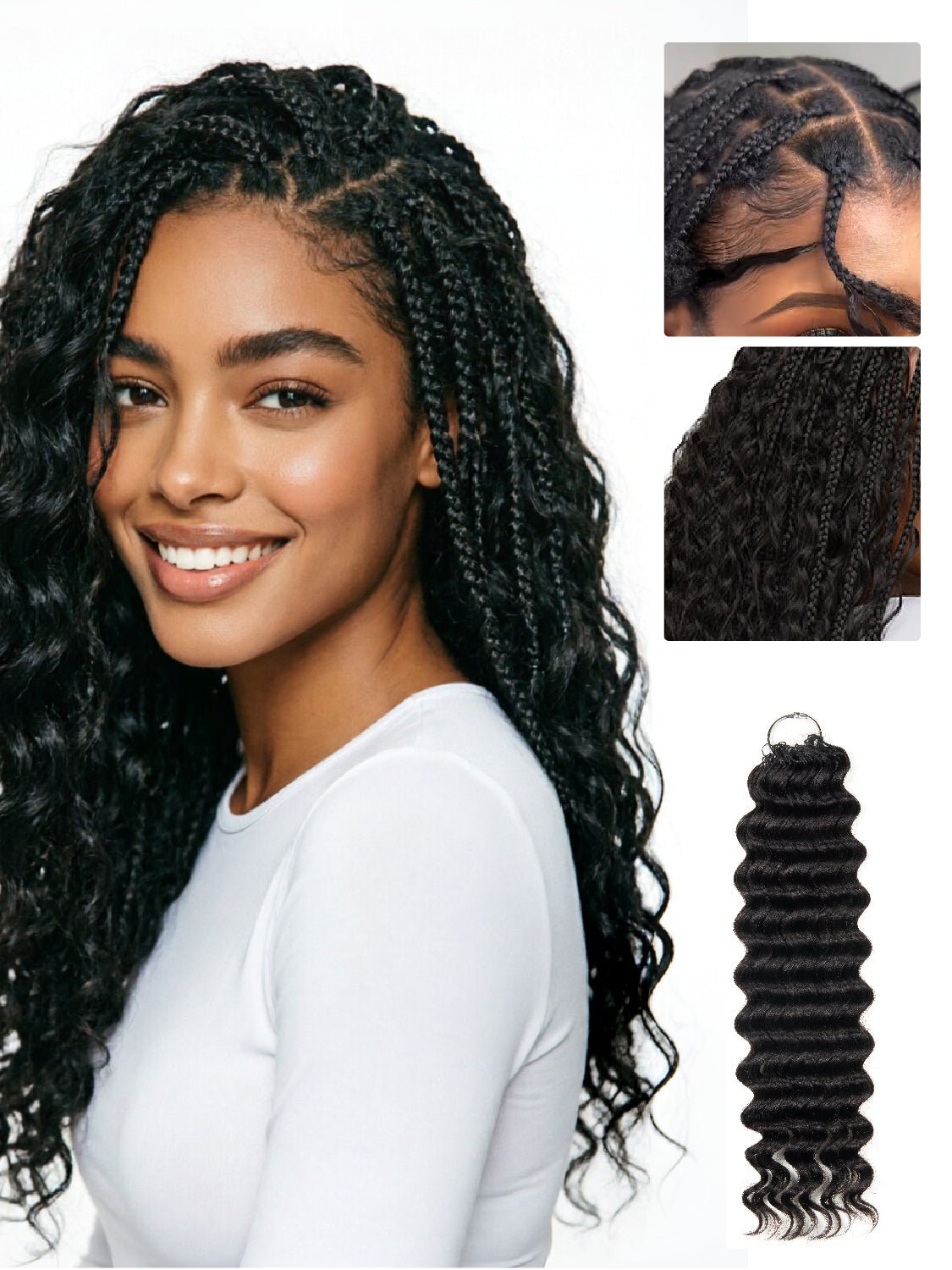 Newmiss 14" Deep Wave Crochet Human Hair - Machine Made Curly Braiding Hair for Black Women - newmiss hair