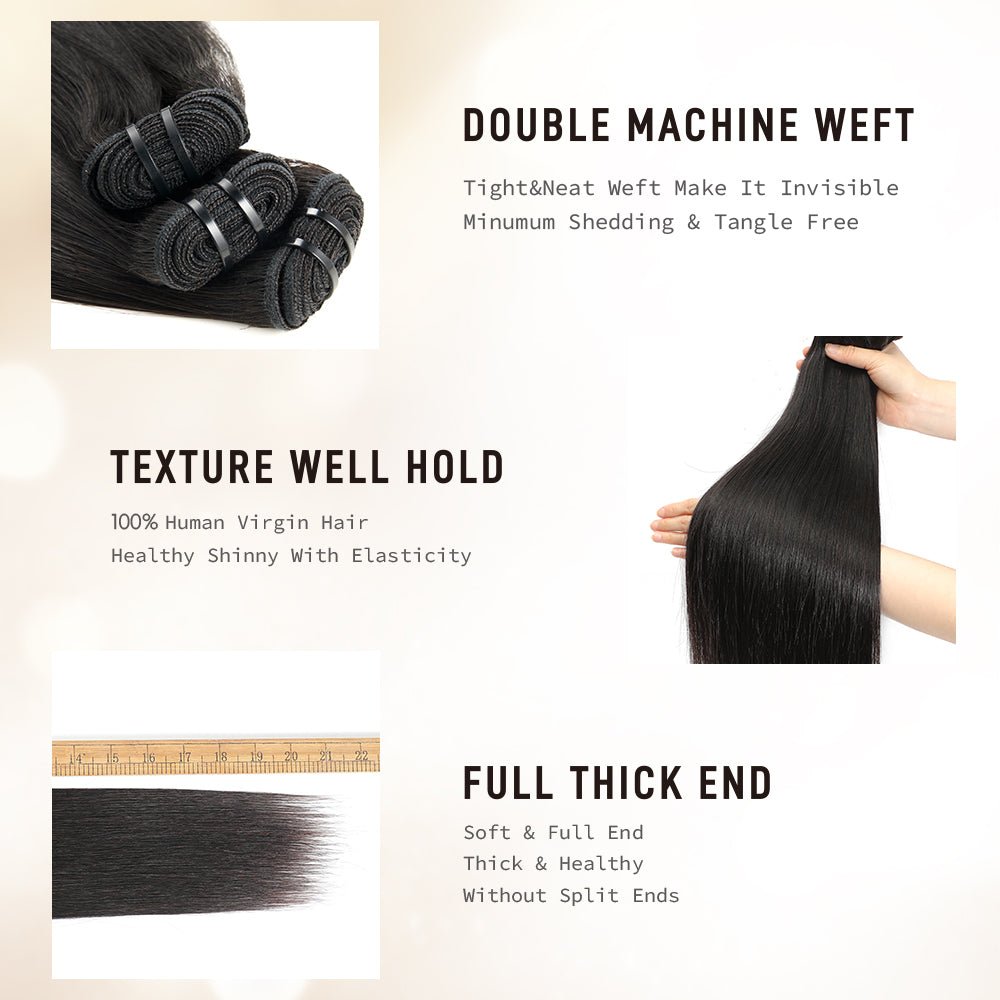 NEWMISS 15A Grade Burmese Straight Hair 3 Bundles Value Pack - Raw Virgin Human Hair Bundles - newmiss hair