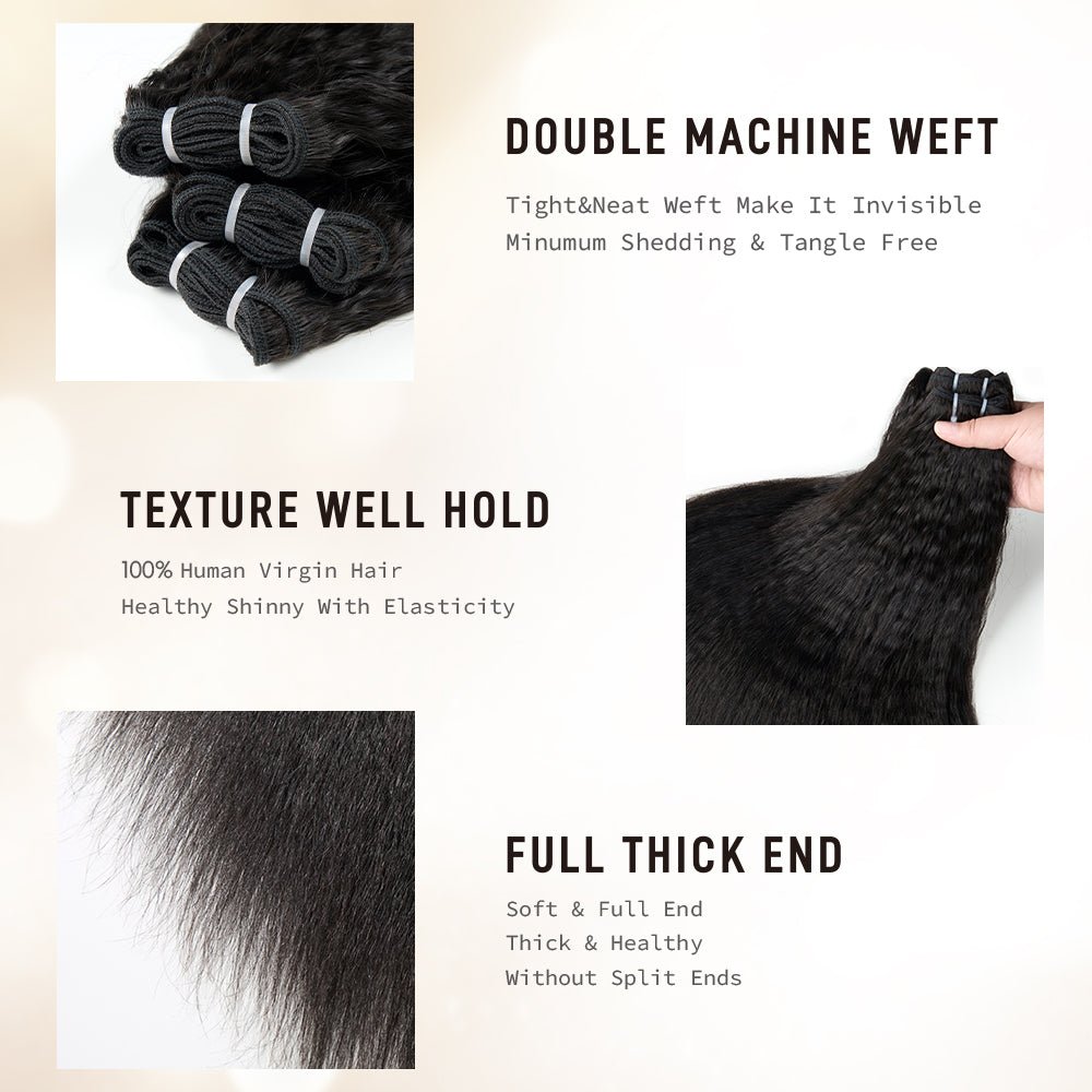 NEWMISS 15A Grade Raw Virgin Burmese Kinky Straight Human Hair 3 Bundles Deal - newmiss hair