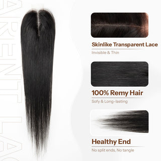 NEWMISS Hair Kim K Middle Part Closure Pre-plucked with Natural Hairline