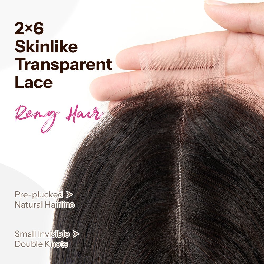 NEWMISS Human Hair Kim K Middle Part Closure Pre-plucked with Natural Hairline - newmiss hair