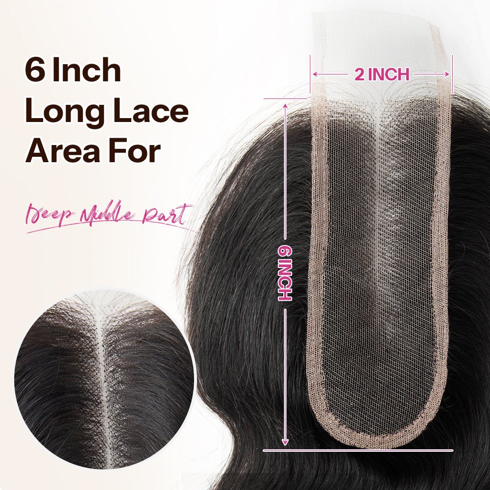 NEWMISS Human Hair Kim K Middle Part Closure Pre-plucked with Natural Hairline - newmiss hair