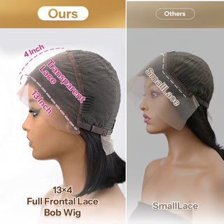 Newmiss Natural Black 180% Density Short Bob Wigs for Black Women