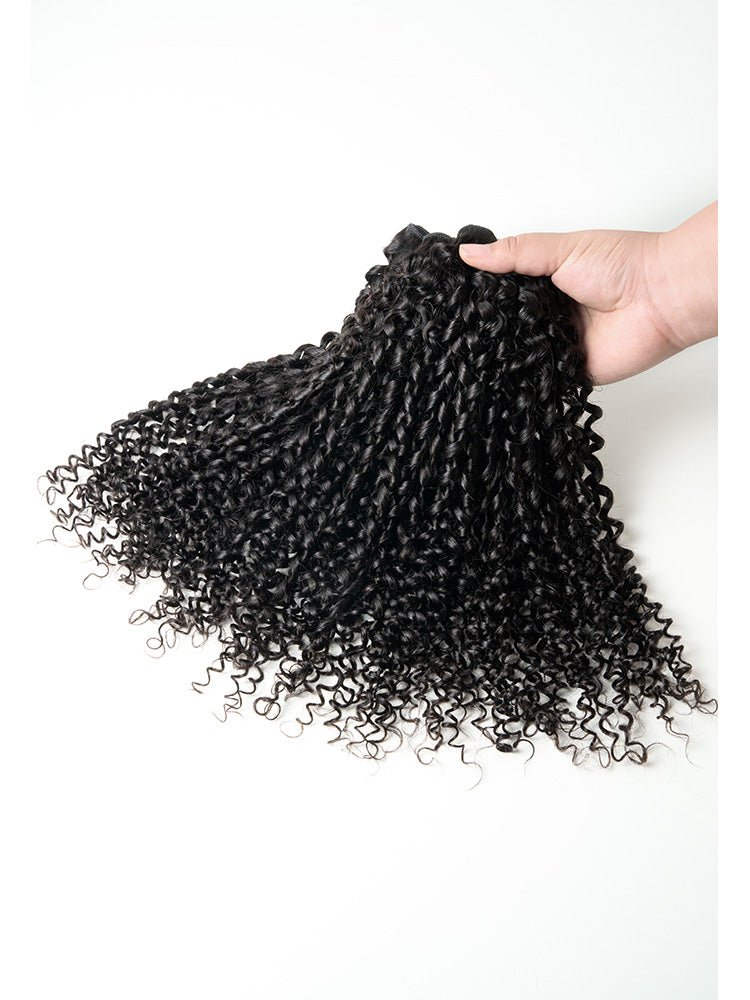 Newmiss Premium Vietnamese Human Hair 3 Pixie Curl Bundles with 2x6 HD Lace Closure - newmiss hair