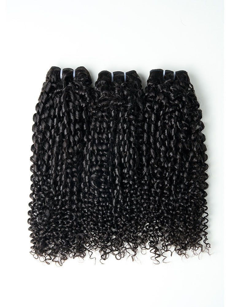 Newmiss Premium Vietnamese Human Hair 3 Pixie Curl Bundles with 2x6 HD Lace Closure - newmiss hair