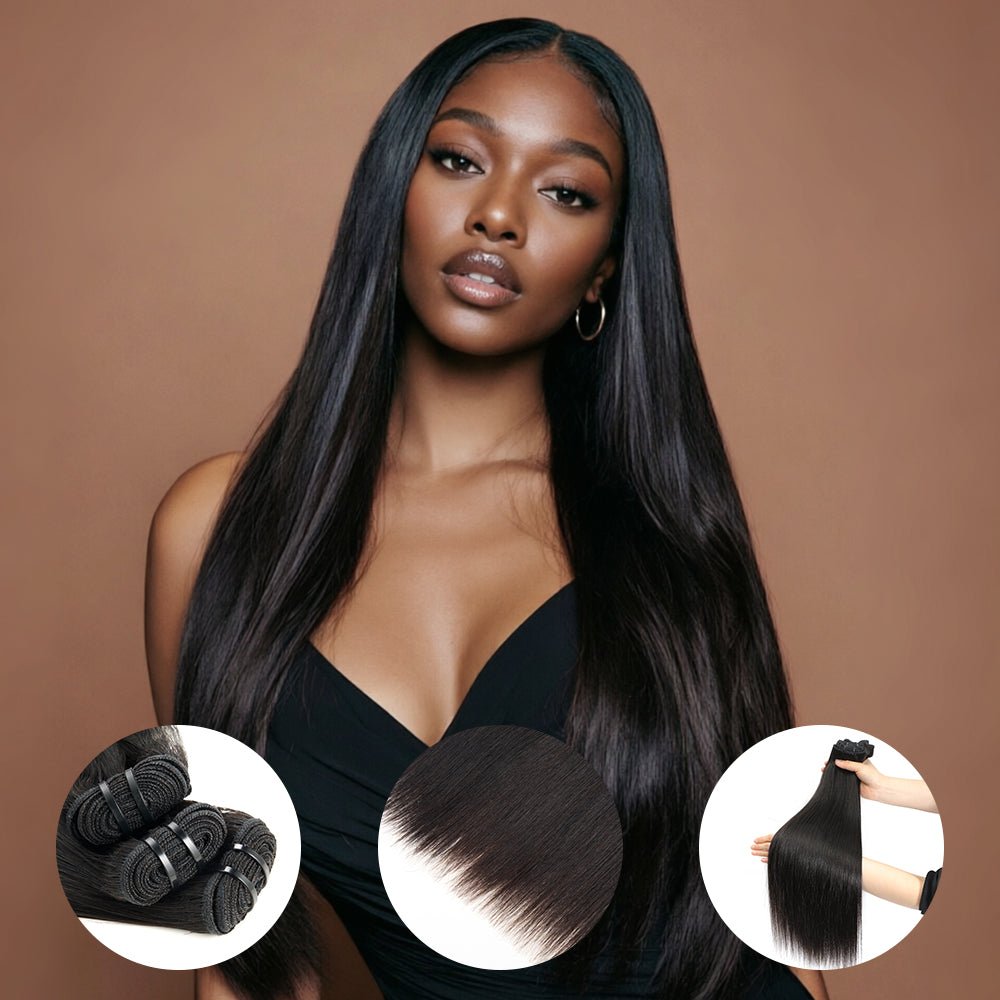 NEWMISS Straight Bundles Human Hair 15A Grade Sew in Burmese Virgin Raw Hair Extensions - newmiss hair