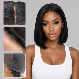 Newmiss13×4 Bob Wig Big Lace Front Wigs Pre Plucked with Baby Hair Straight Bob Frontal Wigs