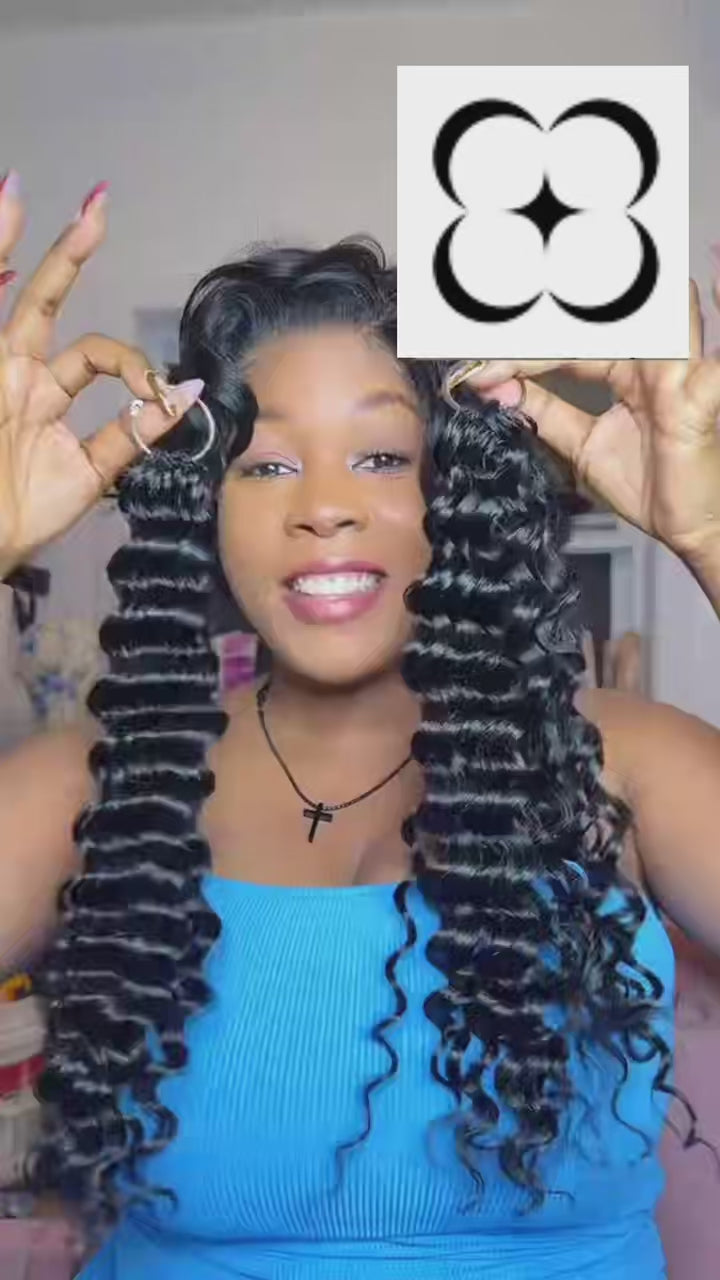 Newmiss 14" Deep Wave Crochet Human Hair Highlight Miracle Knots Crochet Weave Hair Extensions