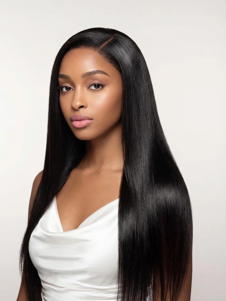 Lace Frontal Wig Virgin Human Hair Natural Black